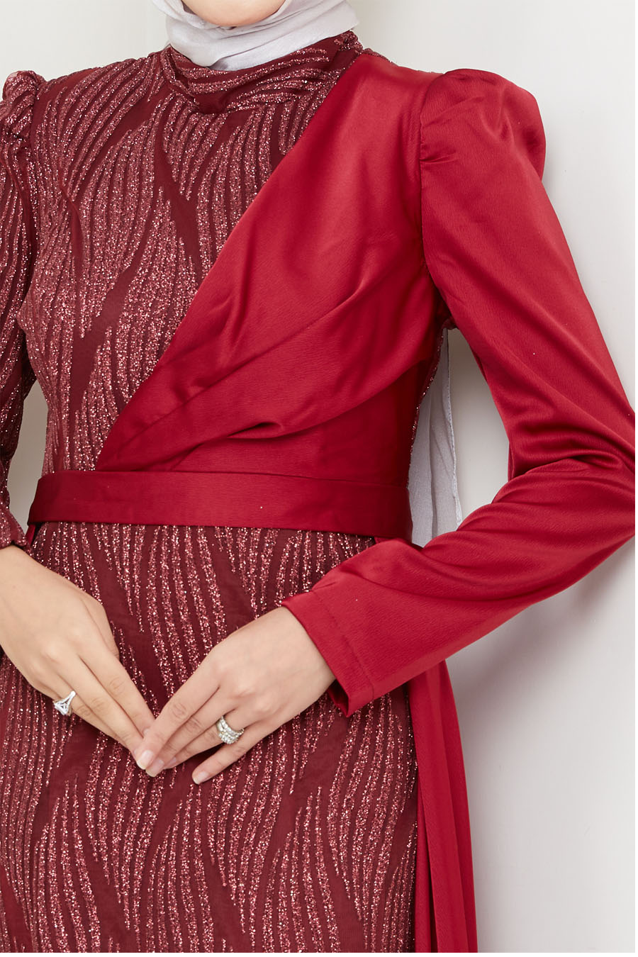 CLARED RED  EVENING DRESS  